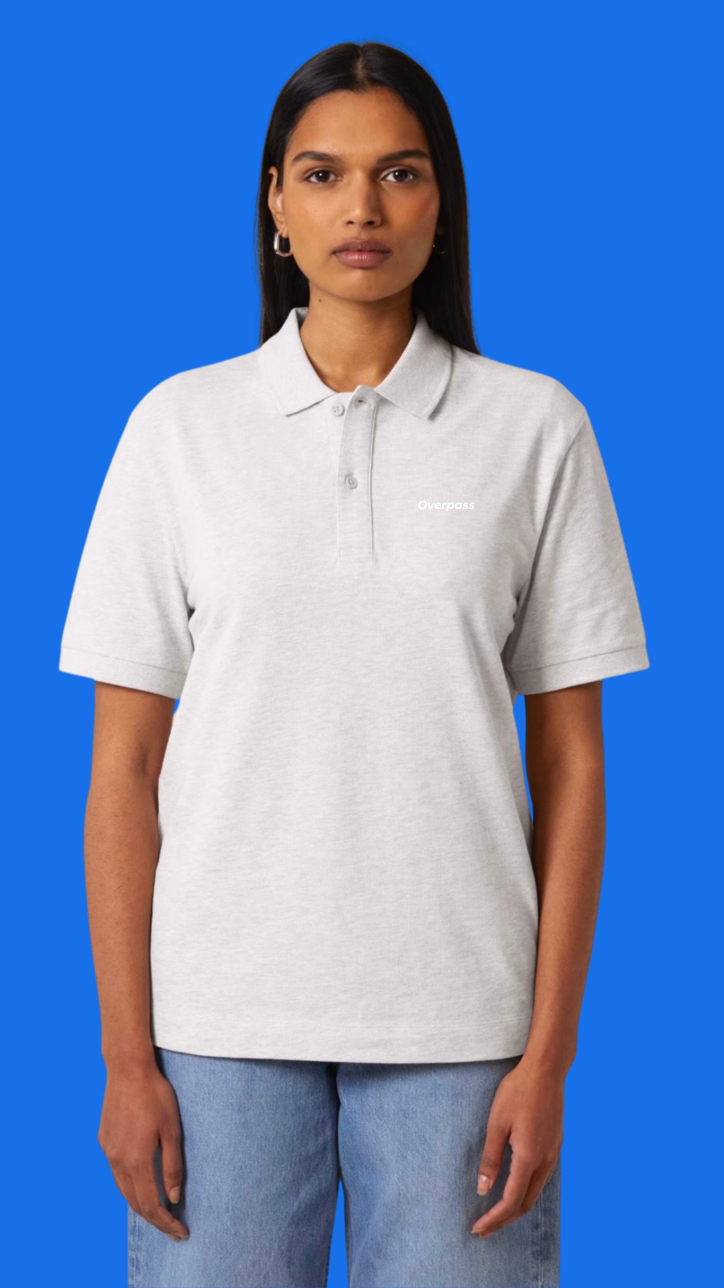 Overpass Unisex Polo Shirt - Cream Grey
