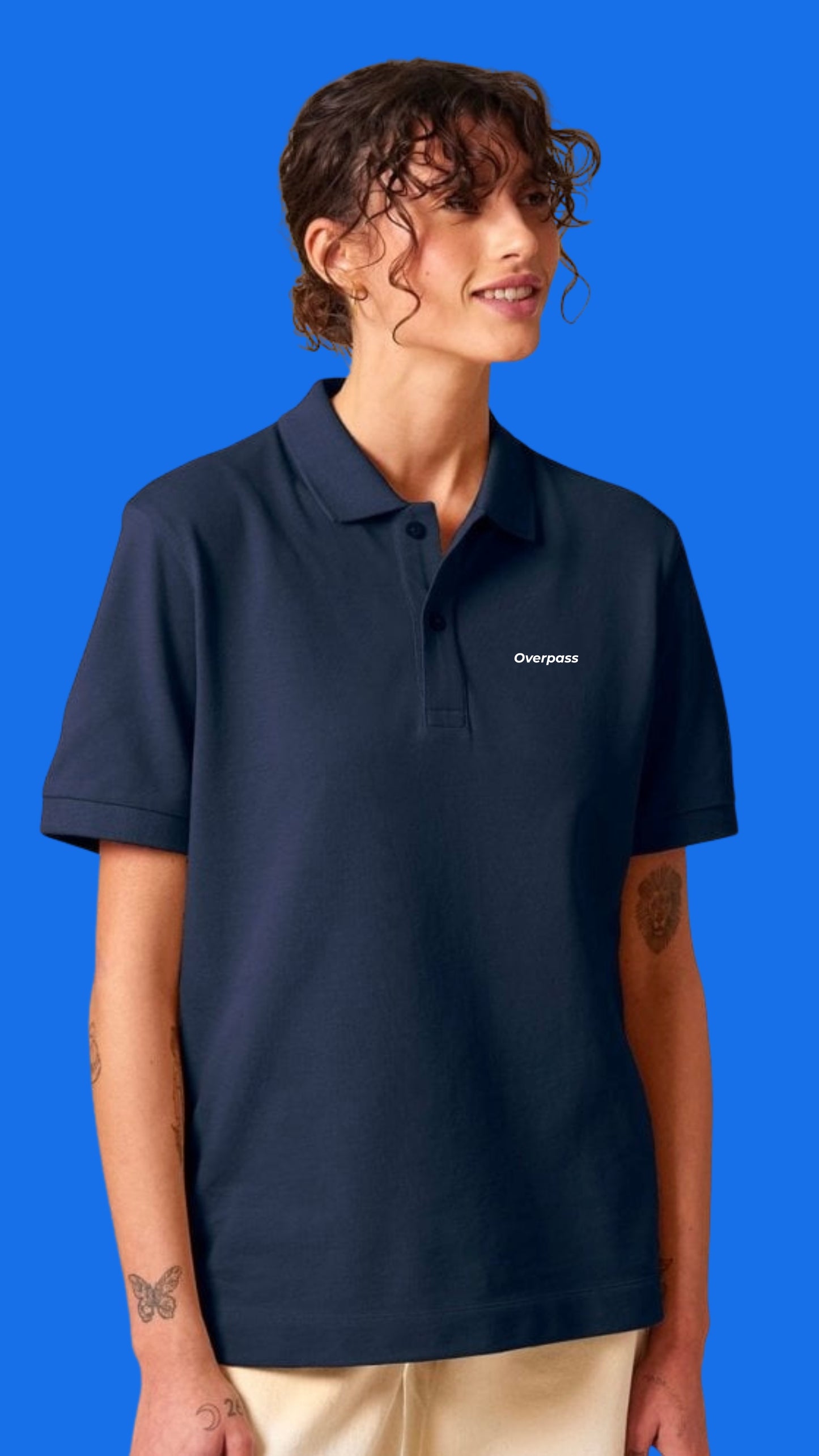Overpass Unisex Polo Shirt - Navy Blue