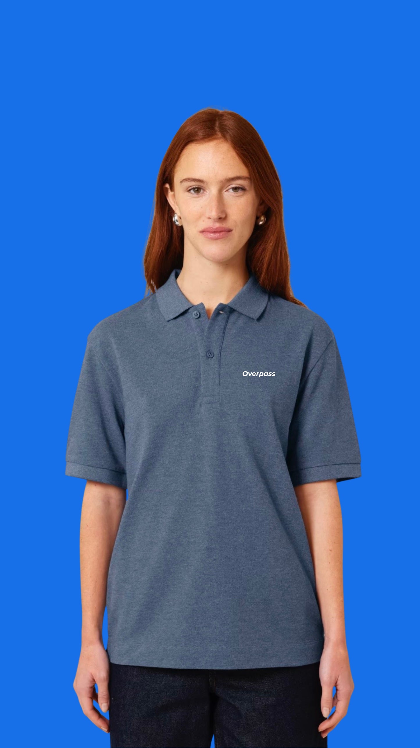 Overpass Unisex Polo Shirt - Heather Blue