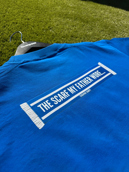 Royal Blue "Scarf My Father Wore - Stockport County" T-Shirt **Introductory Offer**